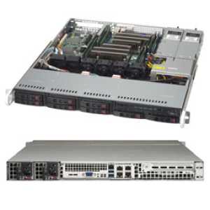 Supermicro SYS-1028R-MCTR server barebone Intel® C612 LGA 2011 (Socket R) Rack (1U) Aluminium, Black