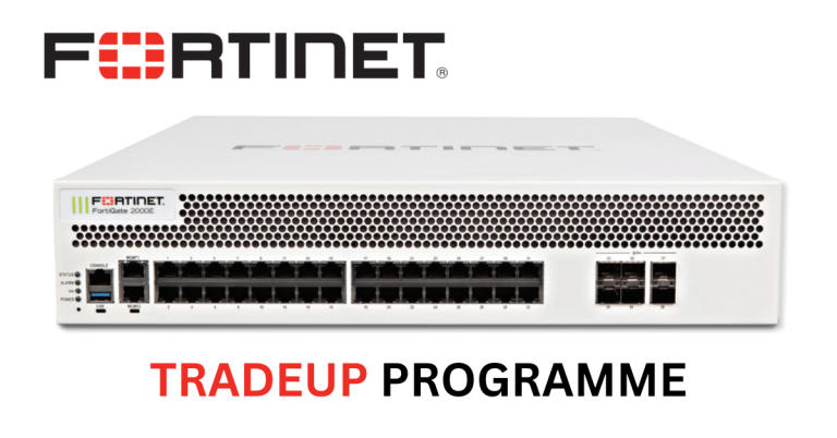 An image of a FortiGate firewall that can be purchased as part of Fortinet's TradeUp Programme.